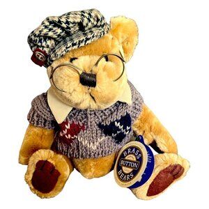 NWT Vintage 96 Pickford Brass Button Bears Collection Sherwood Bear of Long Life